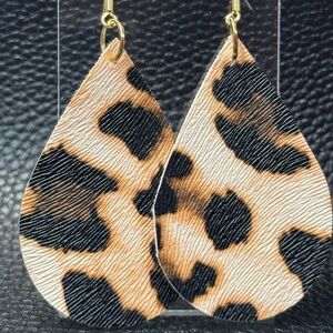 Leopard Print Teardrop Earrings
